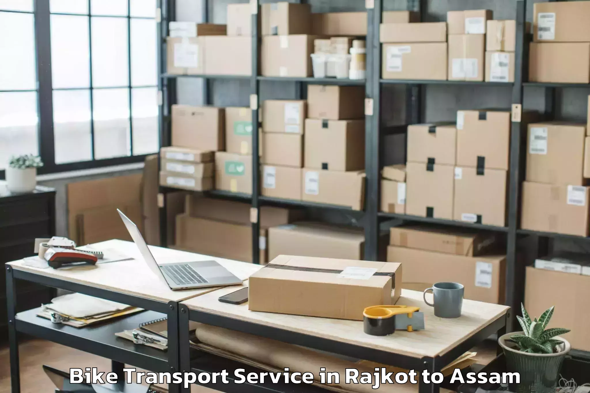 Hassle-Free Rajkot to Golakganj Bike Transport